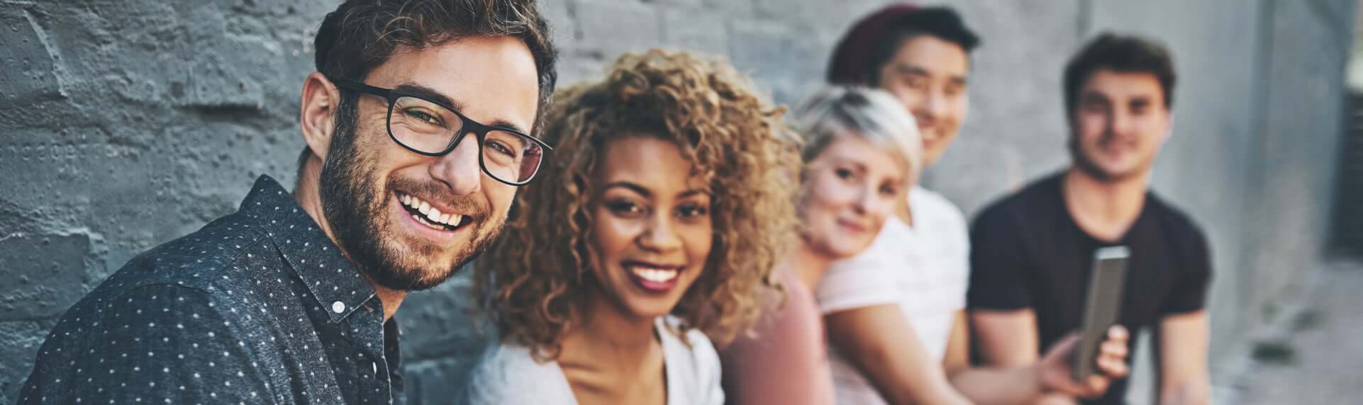 smiling group of friends