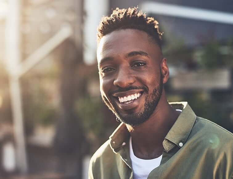 man with a bright, white smile