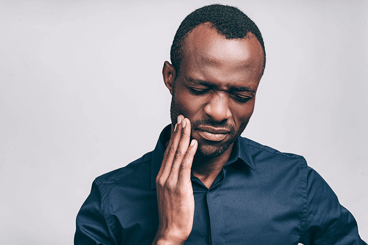 man with tooth pain