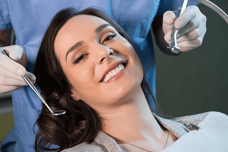 woman at the dentist