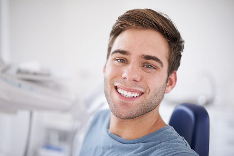 man at the dentist