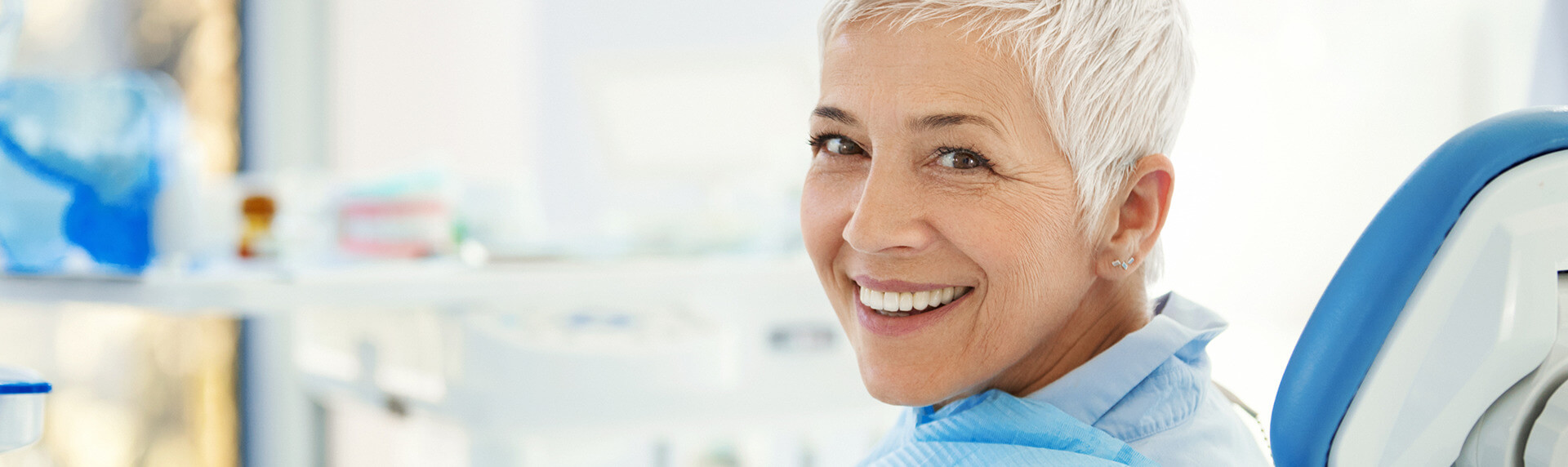 woman smiling in dental chair in jonesboro