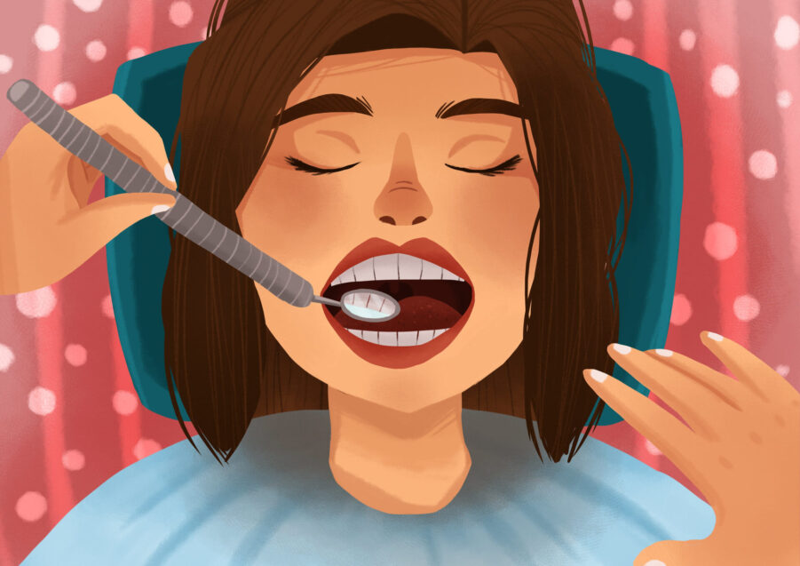 Graphic illustration of routine dental cleaning in jonesboro