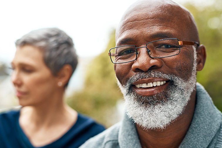 senior man smiling